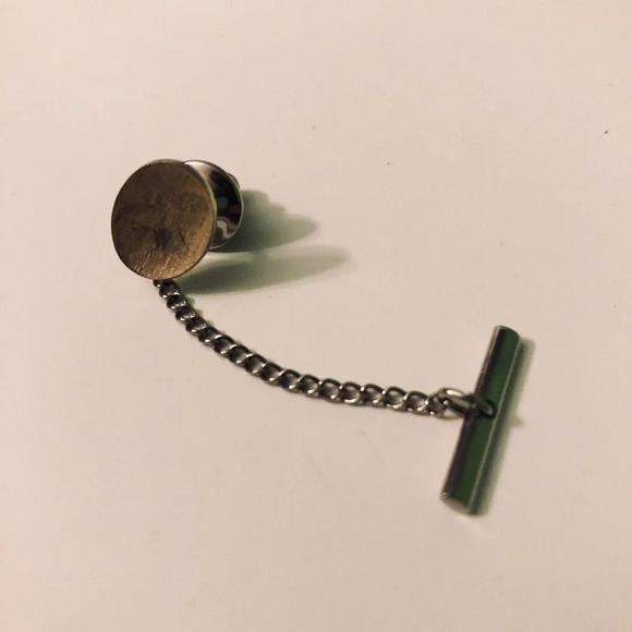 Vintage  Cuff Links Tie Clip and Lapel Pin and Chain - Picture 6 of 16